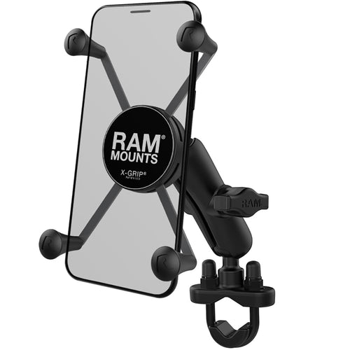 RAM Mounts X-Grip Large Phone Mount with Handlebar U-Bolt Base RAM-B-149Z-UN10U with Medium Arm for Motorcycle, ATV/UTV, Bike